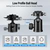 SIRUI Quick Release System Tripod Panoramic Metal Camera Ball Head Mount with and Screw Holes for and Max Load GH30 Low-Center-of-Gravity Low-Profile