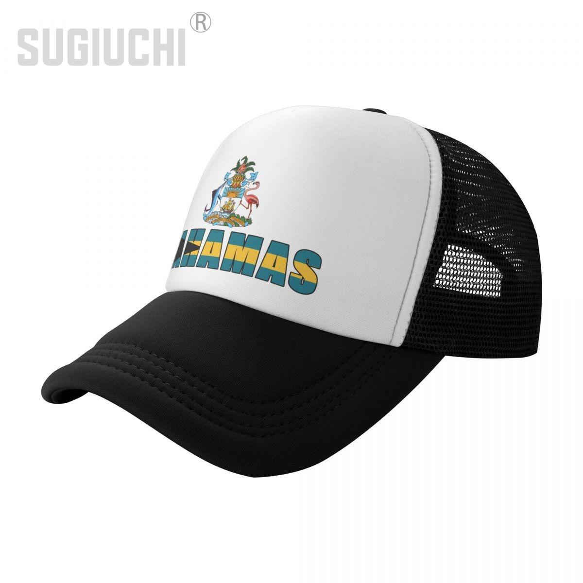 

Mesh Cap Hat Bahamas Letter Flag Emblem Trucker for Unisex WoUnisex born All the people Retro Baseball Caps Cool