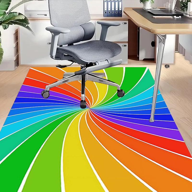 1PC rainbow spiral Extra Large Non Slip Floor carpet, Office, family, bedroom, Studio Large Area Rug Indoor Rugs, , Vibrant Colors