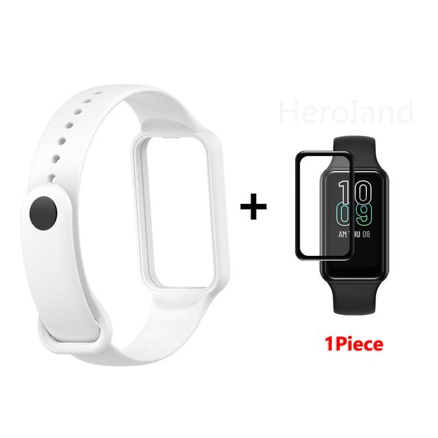 Fashion Silicone WatchStrap For Huami Amazfit Band 7 SmartWatch Band Bracelet Wristband For Amazfit band7 Strap Buckle +film