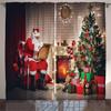 Cartoon Santa Claus Christmas Happy New Year Window Curtains For Kids Bedroom Living Room Bathroom Kicthen Door Home Decor 2Pcs