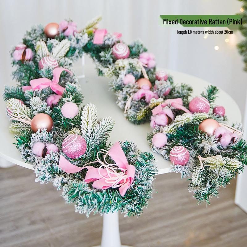 Luminous Christmas Garland and Wreath Ornaments for Shopping Malls, Hotels, and Staircases.