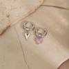 Pink Love Heart Zircon Pendant Earrings For Women   Earrings Party Gifts Earrings For Women Jewelry Accessories