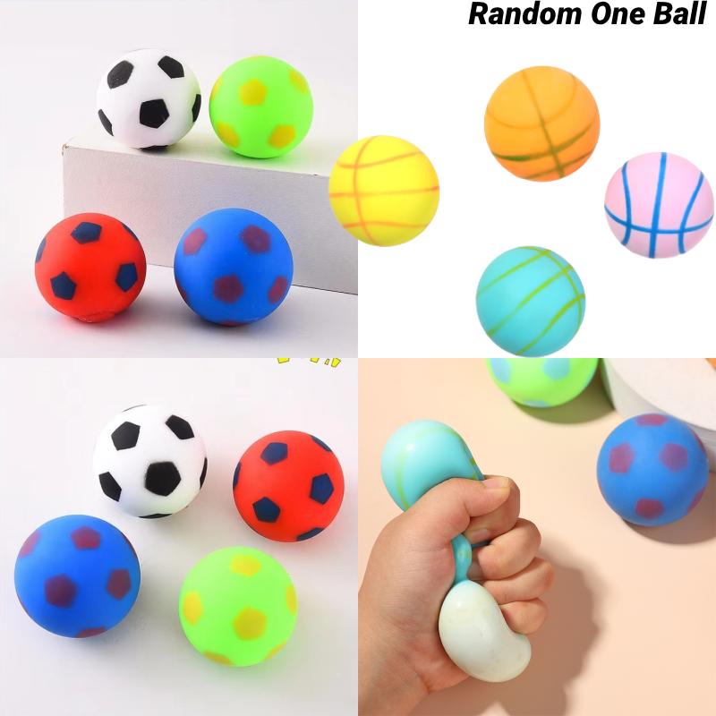 Color 1ps Random Football Basketball Mochi Squishy Toy Balls Game Stress Relief