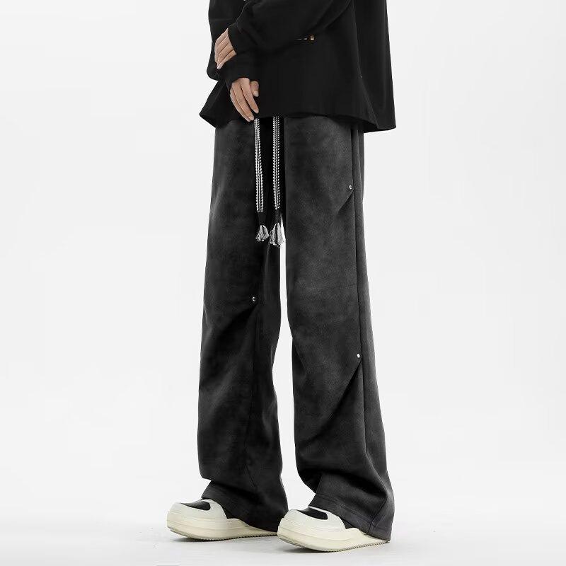 Tie-dye dirty pants men's autumn American high street loose straight casual trousers men's casual trousers