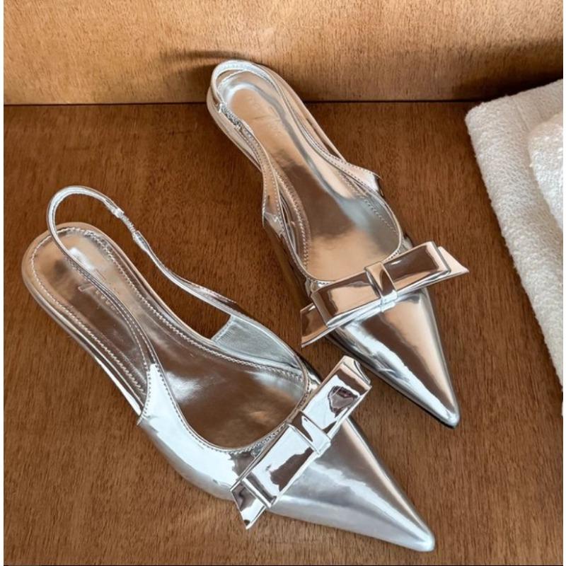 Fashion New Women's Versatile Bow Strap Women's High Heels Fashion Elegant Sexy Pointed Temperament Suitable for Women To Wear Sandals