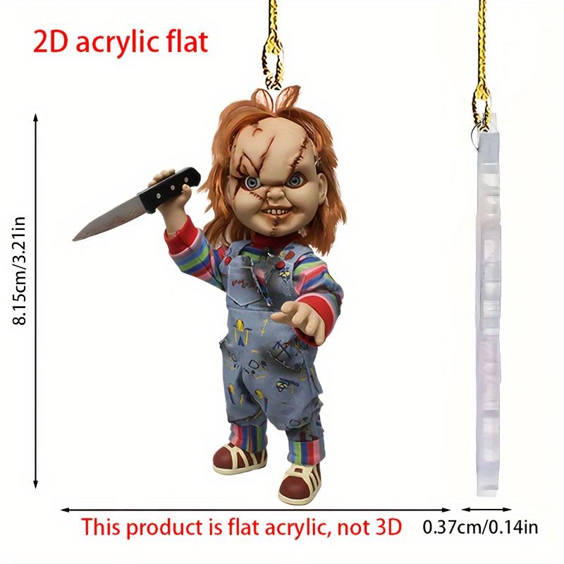 1 Piece of 2D Flat Acrylic Pendant for Car Rearview Mirror Decoration, Halloween Decoration, Bag and Keychain Accessories