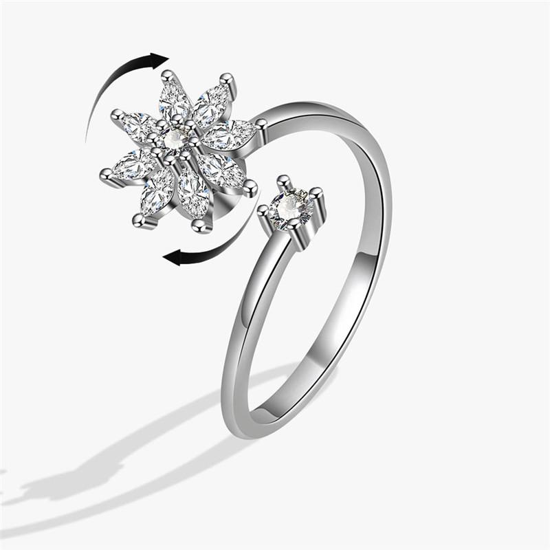 

Мода 2024 Бусины Тревожное Кольцо Кольца-Спиннеры Корея Кристалл Бабочка Цветок Звезда Луна Кольцо Антистресс Циркон Подарок