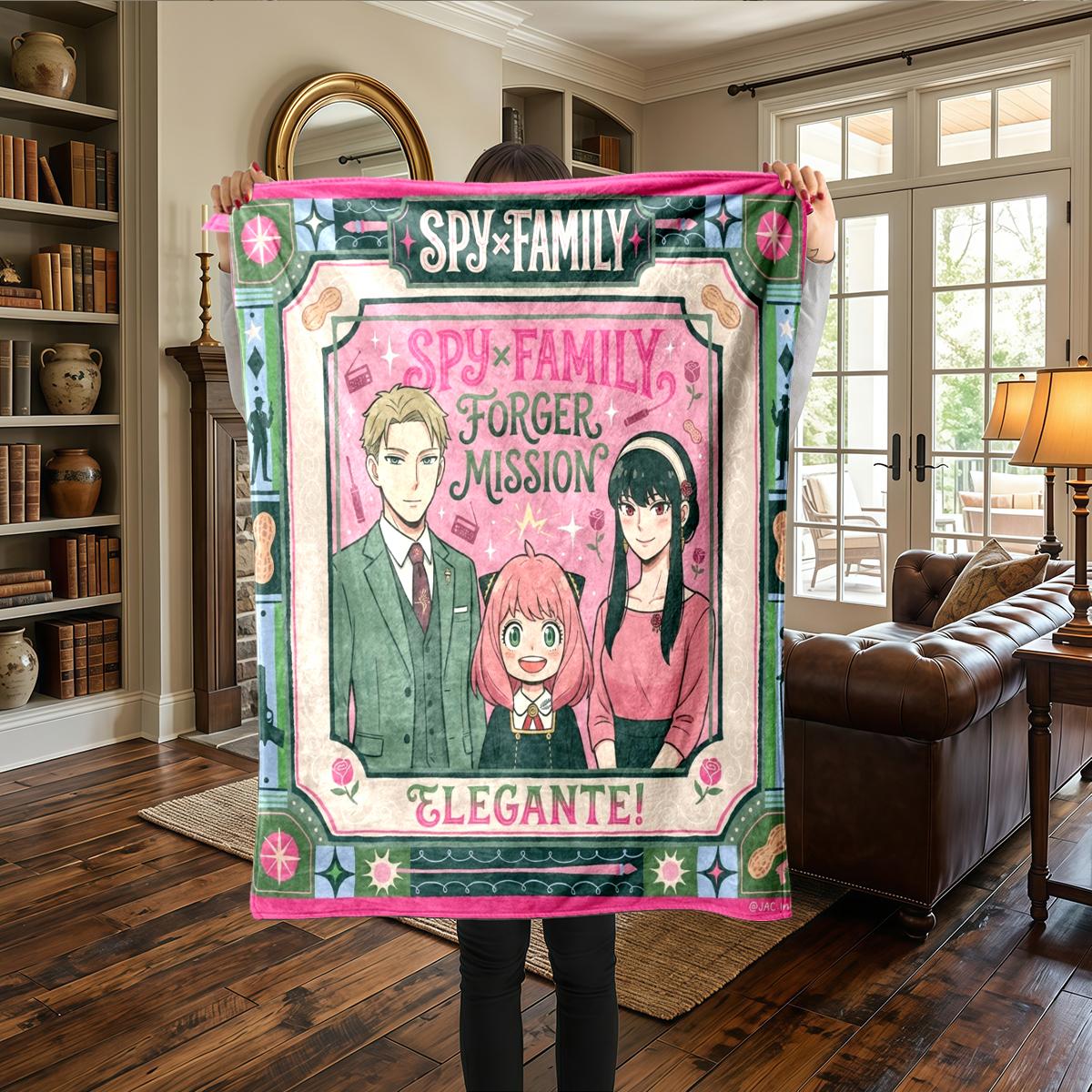 

SPY FAMILY Warm Flannel Blanket Comfortable Printed, For Beds, Travel -HE62 75x90cm
