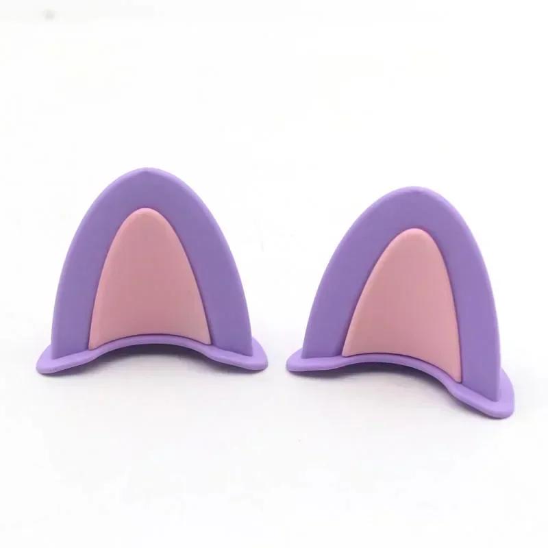 2Pcs Cat Ears Helmet Decoration Motorcycle Electric Stickers Decor Cute Multicolor Motorcycle Helmets Accessories Universal