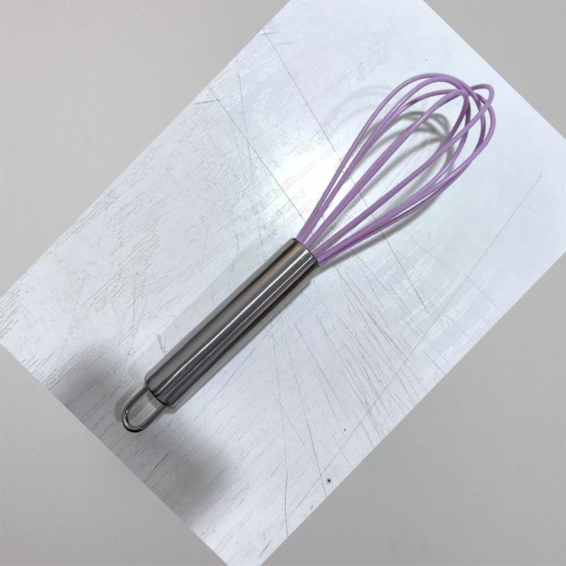 Stainless Steel Silicone Whisk - Handheld Cake Cream Beater Mixer Tool