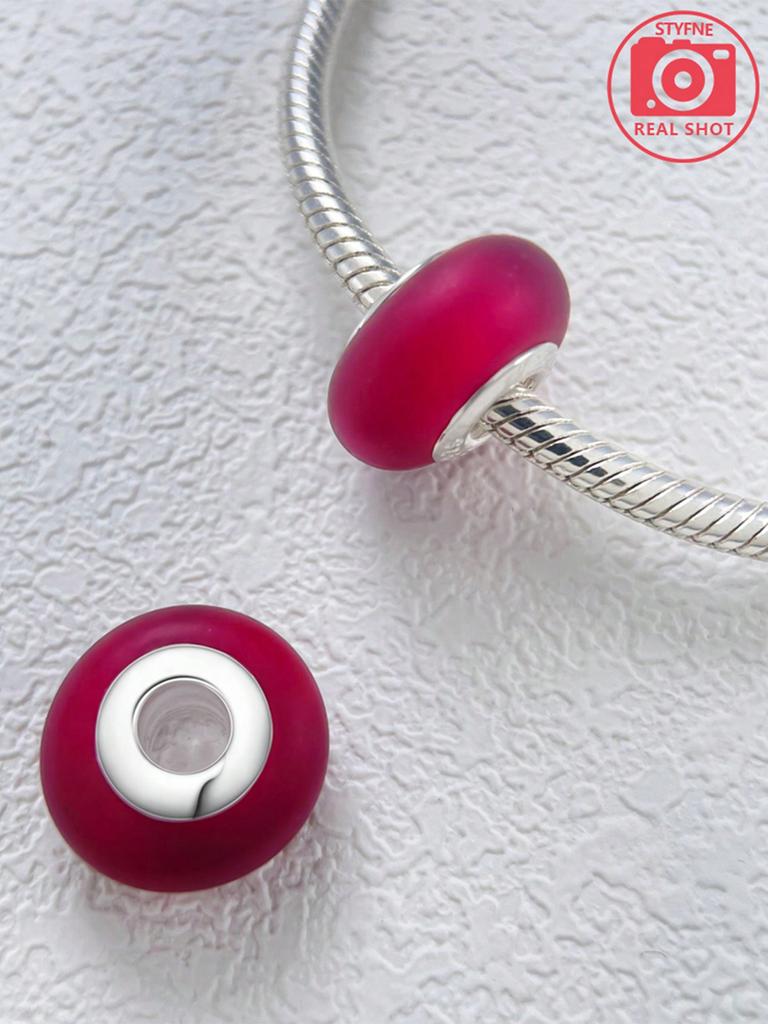 Charm Plata Colored Frosted Bead Bead Charms Copper Plated Fits Charms Copper Genuine Bracelets For Jewellery Crafting DoItYourself Charms