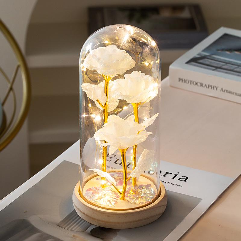 LED Luminous Rose Flowers in Glass Cover - Perfect Gift for Mother's Day, Valentine's Day, and Christmas