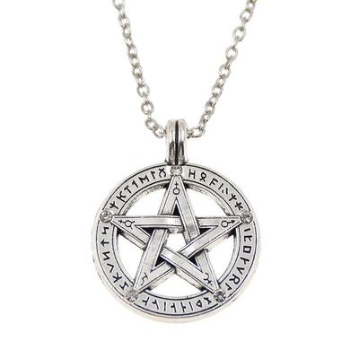 Doğaüstü Pentagram Kolye Gümüş Pentakl Erkek Takı Yıldız Muska Hediyeler