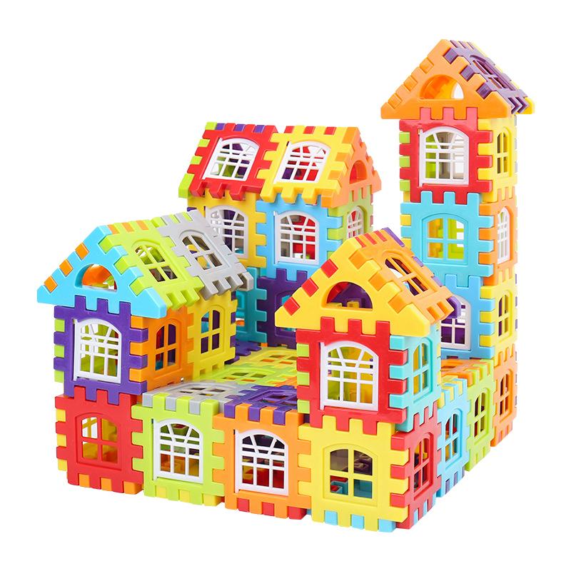 1 Set Puzzle Toy Colorful Window Opening Plastic Building  Stem Building  Colorful Interlocking Components
