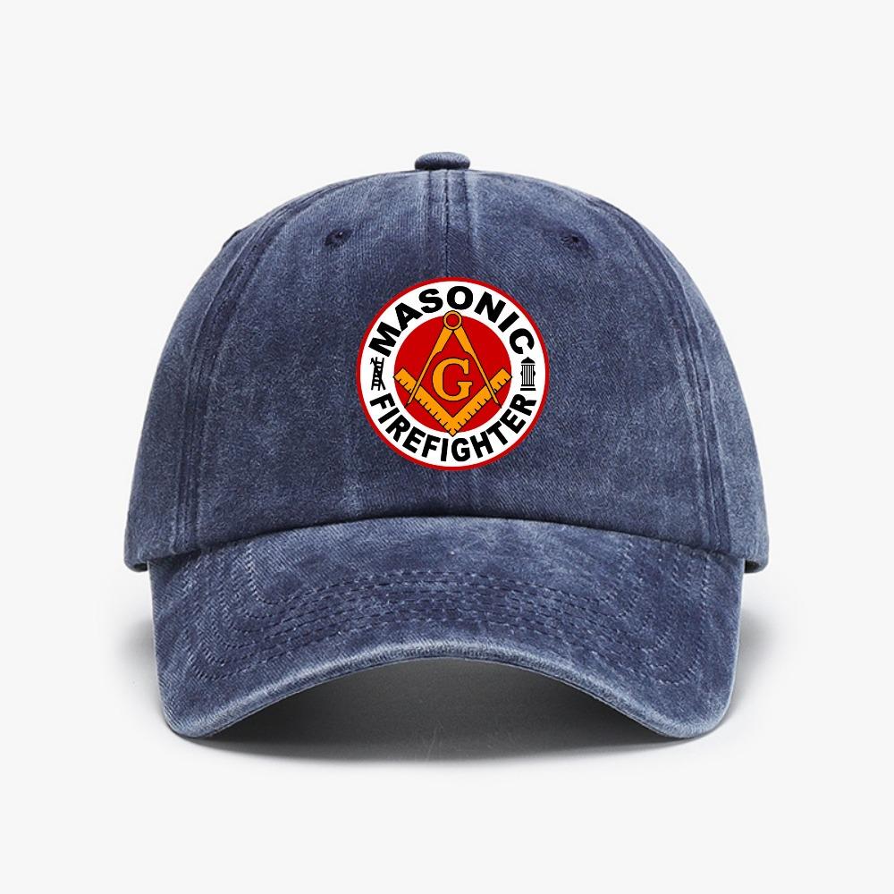 Baumwolle Gewaschen Masonische Freimaurer Baseballkappe Unisex Sommer Verstellbar Hüte Freimaurer Zirkel Used Look Gewaschene Kappe