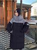 Splicing contrasting color puffs long short down jackets women's winter new lazy white duck down bread clothes