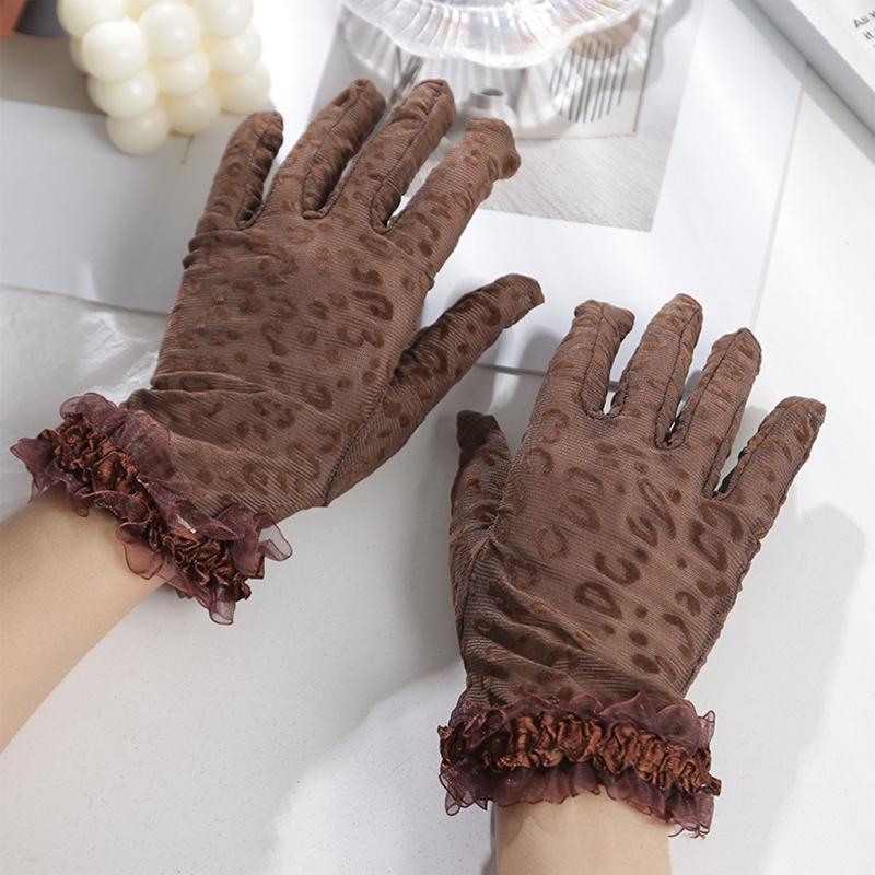 1 pár krátkých elegantních květinových krajkových rukavic pro ženy na zápěstí Jednoduchost Dámské vintage průhledné květinové krajkové rukavice délky ke zápěstí