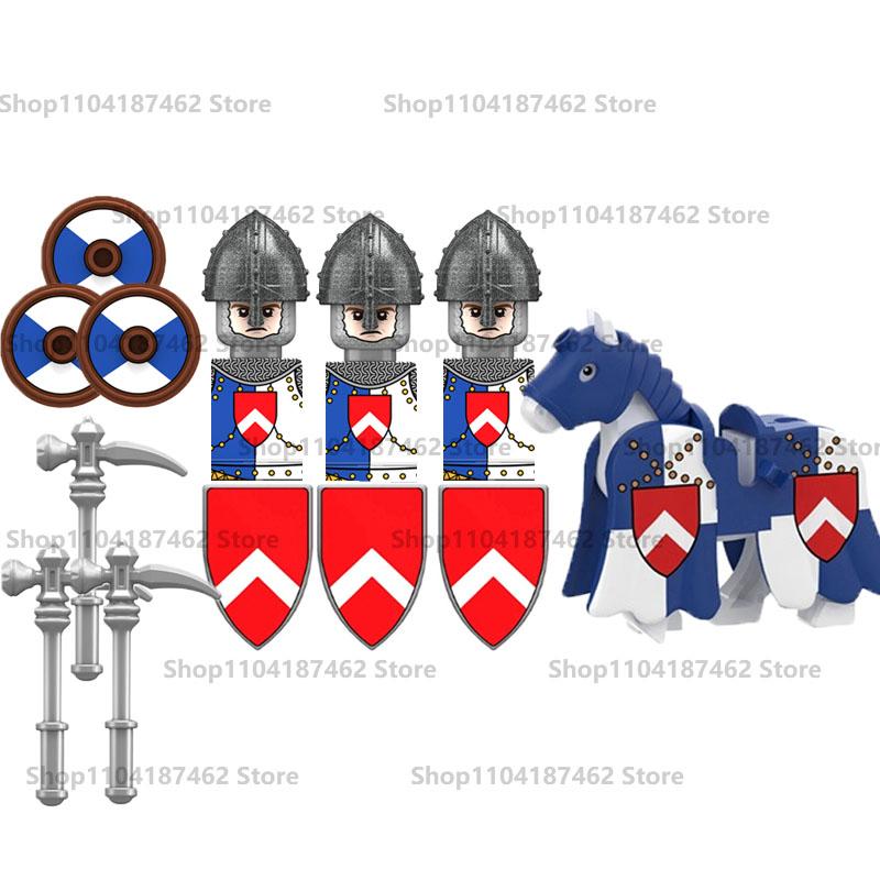 Medieval Military Castle Knight Army Set Building Blocks Green Dragon Wolf Warrior The War of Roses War-horse Weapons Brick Toys