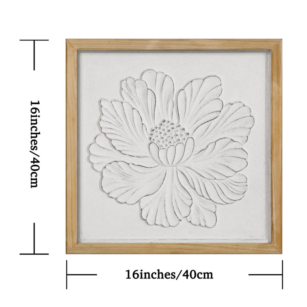French Retro Floral Relief Living Room, Modern Foyer Bedroom with Framed Decorative Painting