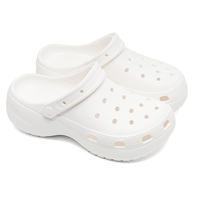 

3808 Cloud hole shoes, women wear EVA slippers in summer, heightened thick-soled waterproof beach breathable bag head tow 44/45 білий