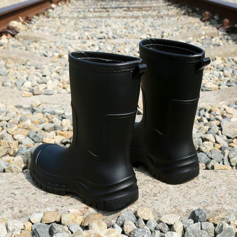 Rain shoes women's high tube new outdoor non-slip water shoes platform water boots fleece rubber shoes rain boots