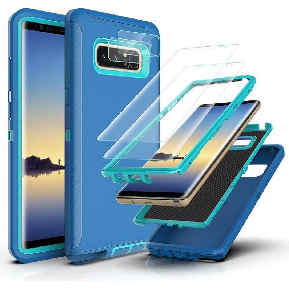YmhxcY Case Compatible with Galaxy Note 8,Drop 3 Layer Durable Cover (No Screen Protector) Solid Rubber Case / 16ft Test Clear Case-Transparent