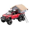 LLI6 1:28 Ford F150 Raptor RV With Tent Alloy Model Car Toy Diecasts Metal Casting Sound and Light Car Toys For Children Vehicle