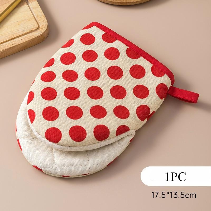 Heat-Resistant Oven Gloves Japanese-style Stripe Mini Oven Mitts Baking Gloves with Hanging Loops Hot Gloves for Cooking
