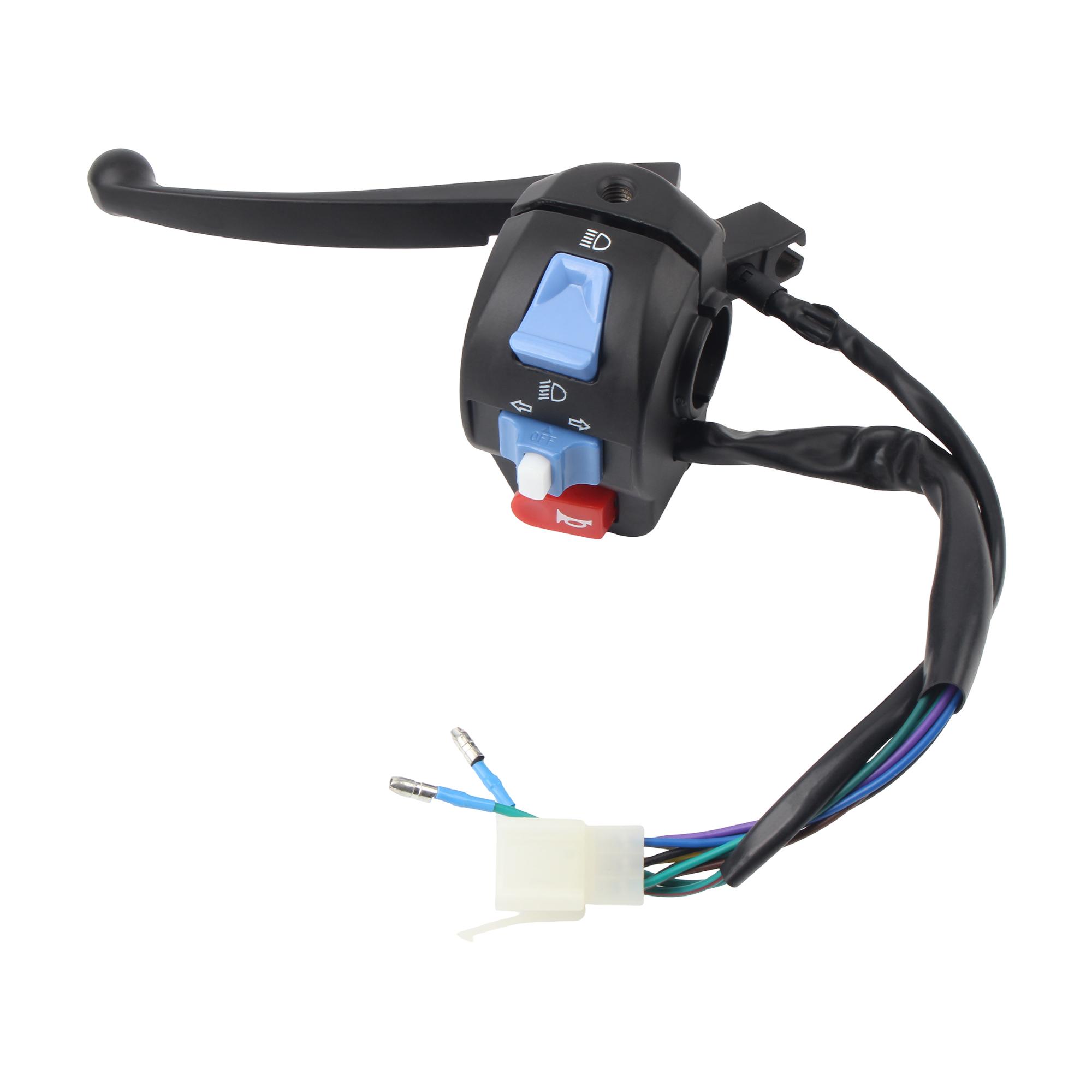 

Motorcycle Scooter Moped Brake Lever Handlebar Switch Control Assembly Horn 12v 7/8 Inch 22mm Suitable for GY6 50cc 125cc 150cc чёрный