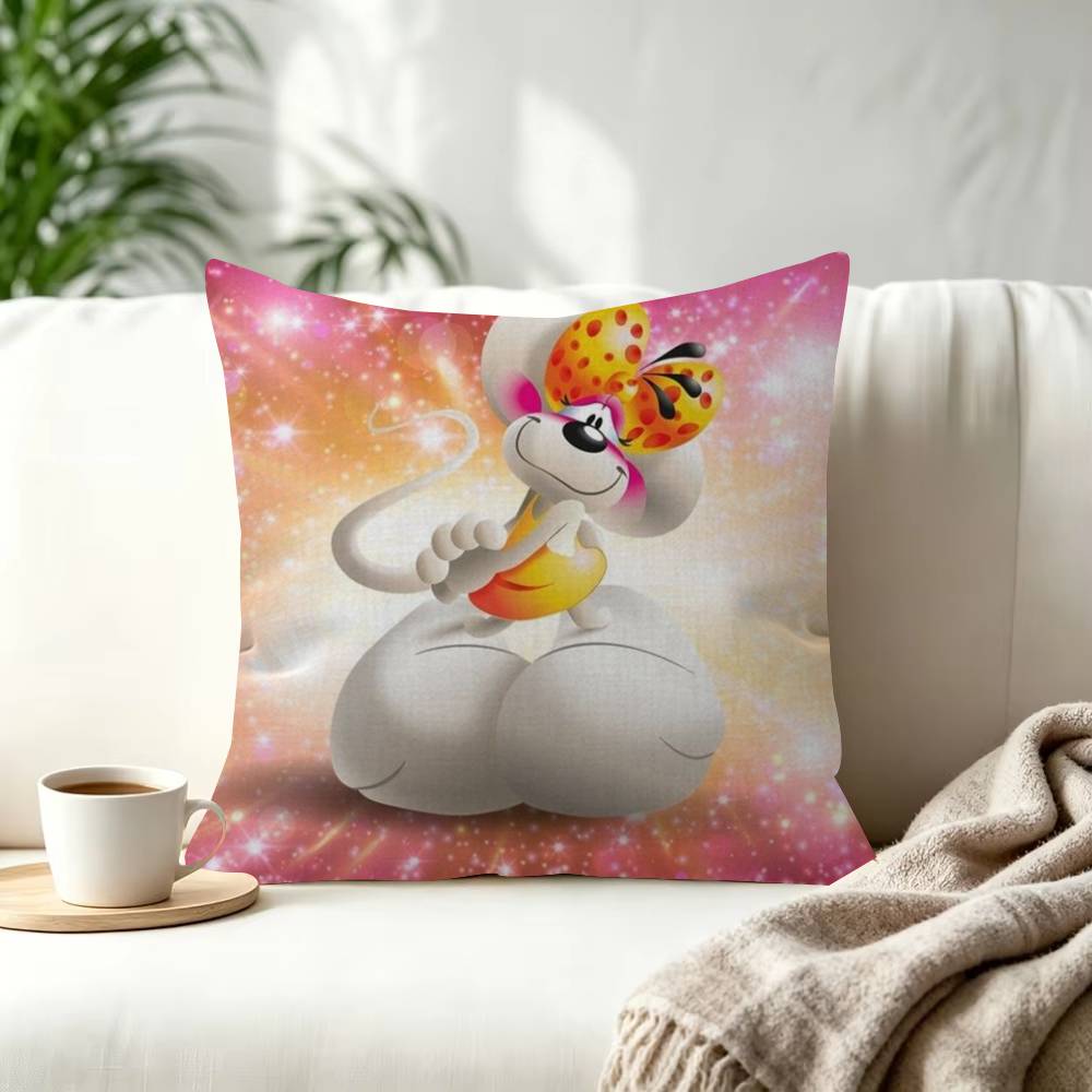 Character Diddl Cute Decorative Pillowcase Square Pillowcase Home Office Decorative Cushion Cover