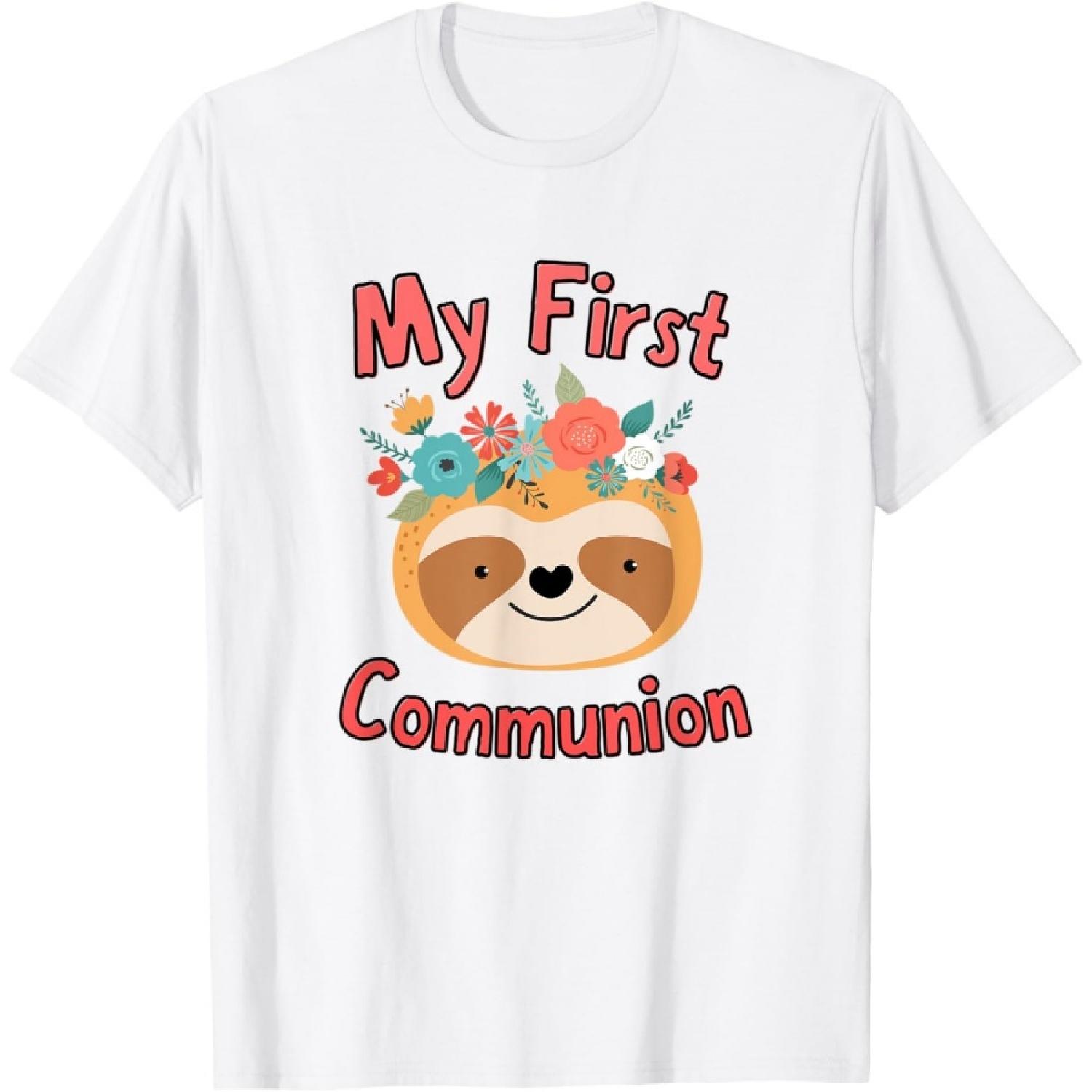 First Holy Communion Christians and Catholic Sloth T-Shirt XXXXXL белый