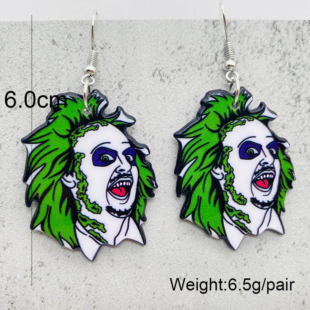 European & American Halloween Earrings: The Nightmare Before Christmas Skeleton Acrylic Drop