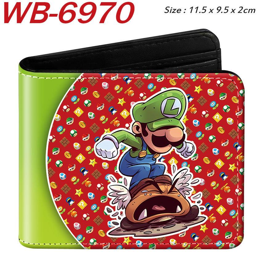 Super Mario Cartoon Full-Color Print Bi-Fold Wallet Anime Student Unisex Short Purse