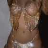 Multilayer Rhinestone Fringed Breast Chain Personality Trend Sexy Bikini Body Chain Women'S Chest Chain