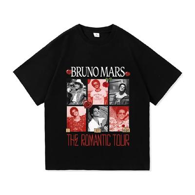 Bruno Mars The Romantic Tour 2026 T-shirt Summer Short Sleeve O-neck Mens Tshirts Streetwear Fashion Singer Graphic Print Shirt