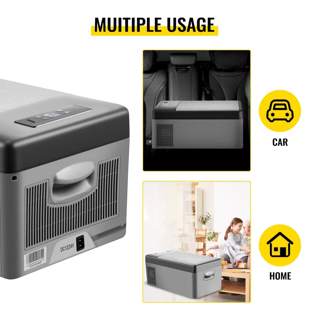 15L Small Fridge Portable Car Freezer Mini Refrigerator Compressor Cooler for Traveling Outdoor Activities