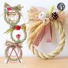 Osaka Choseido New Shimenawa Stylish Entrance Wreath with Approximately 19cm Hanakyo Dried Flower Beckoning Cat Chopstick Rest Included Year's