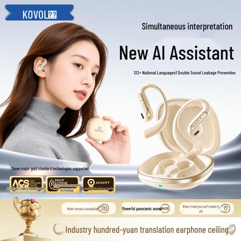 KOVOL Bone Conduction Ear-Clip Wireless Headphones