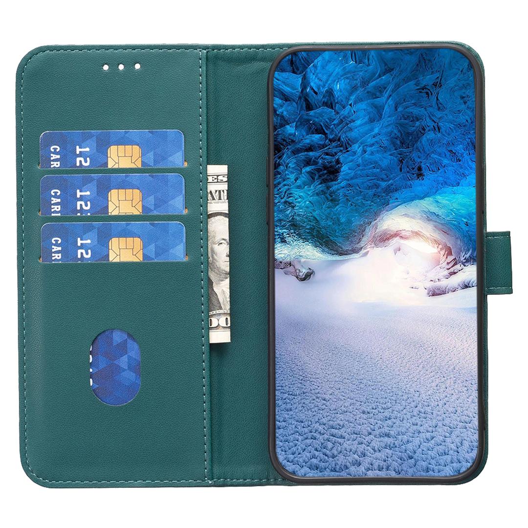 

BINFEN COLOR BF17 For Samsung Galaxy A25 5G (Global) (161.0 x 76.5 x 8.3mm) Stand Leather Case Full Protection Wallet Phone Cover Green