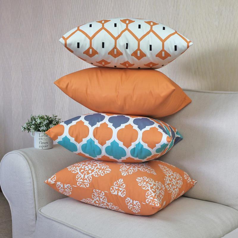 Solid Color Waterproof Cushion Cover Pillow Case For Outdoor Home Decor 16" To 24