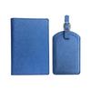 OEM multi-functional leather with pen plug-in cable pu leather cross pattern passport cover luggage tag custom set
