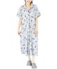 Snoopy Nightgown Roomwear Pajamas Long Length Powder Stretch Material Front Opening Short Sleeve Pajamas Loungewear SNOOPY [ON NISHIKI] One-piece