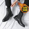 Chelsea Boots Winter Velvet High-top Casual Leather Shoes British Pointed Martin Boots