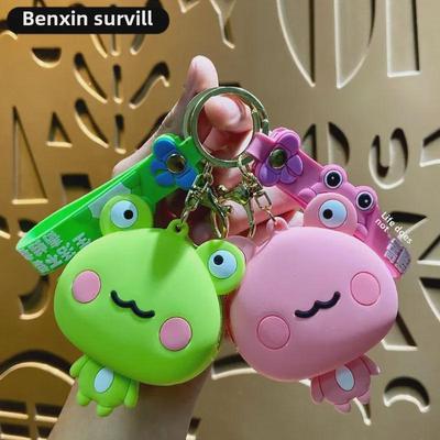 Kreativer Schlüsselanhänger mit Frosch-Motiv, Silikon, mit exquisitem Lippenstifthalter und Anhänger als Geschenk