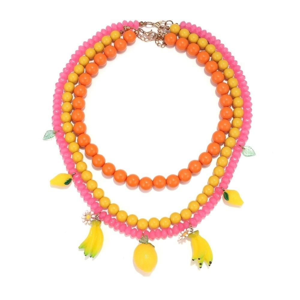 Adjustable Beaded Necklace Stackable Choker Necklace Stylish Necklace Set Summer Resin