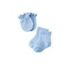 Newborn Anti Scratch Cotton Soft Baby Socks Gloves Sets Solid Color Boys Girls Mittens Suits 2 pair