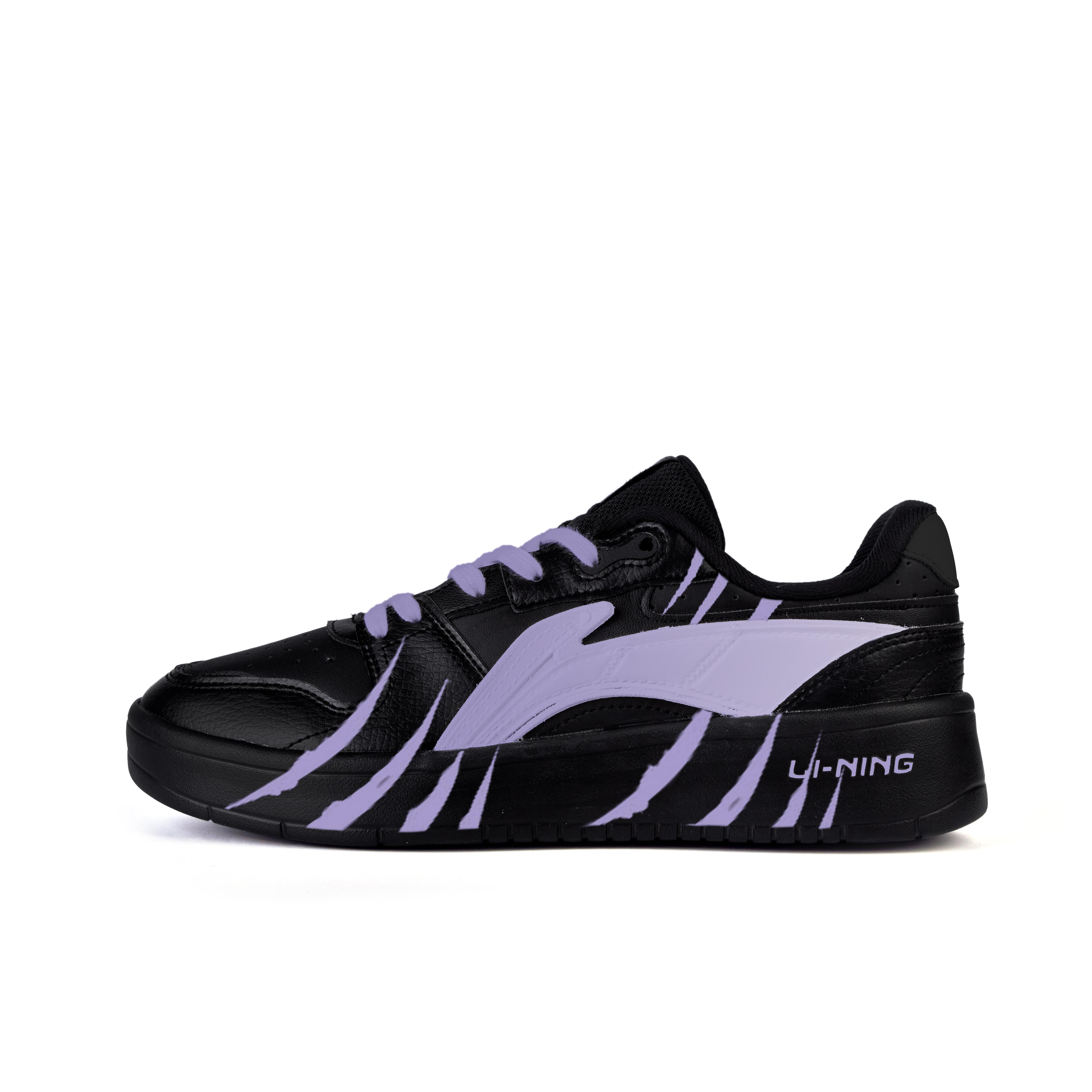 

Li Ning Скользкие Амортизирующие Износостойкие Низкие Кеды для Скейтборда Мужские Черно-Фиолетовые AGCU515-5(Команда746-) 40