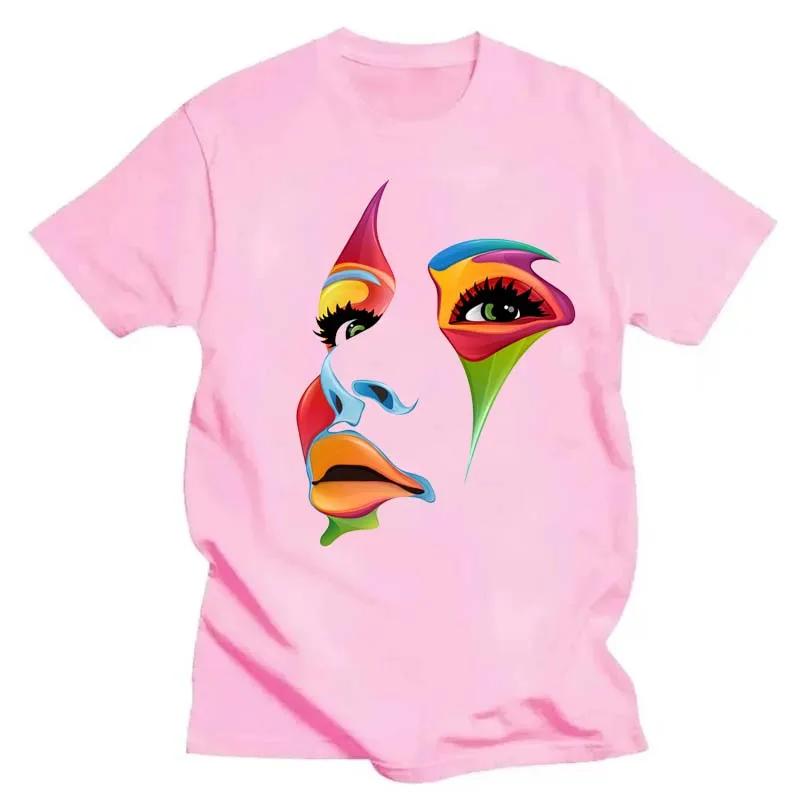 2024 Lady Face Personality Design Print T Shirt Female Street Comfortable T-Shirt Soft Casual Tops Breathable Short Sleeves
