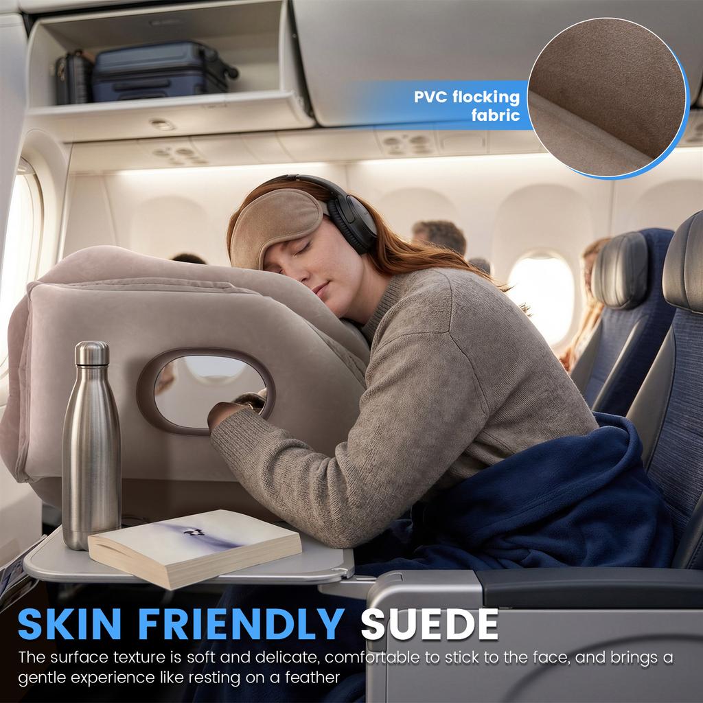 Inflatable Travel Pillows Portable Foldable Inflatable Sleeping Pillow with Storage Bag Airplane Neck Pillow Office Nap Pillows